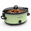 6QT Manual Green slow-cookers | Manual Controls with 3 Temperature Settings, Server People 3+, Dishwasher, Glass Lid