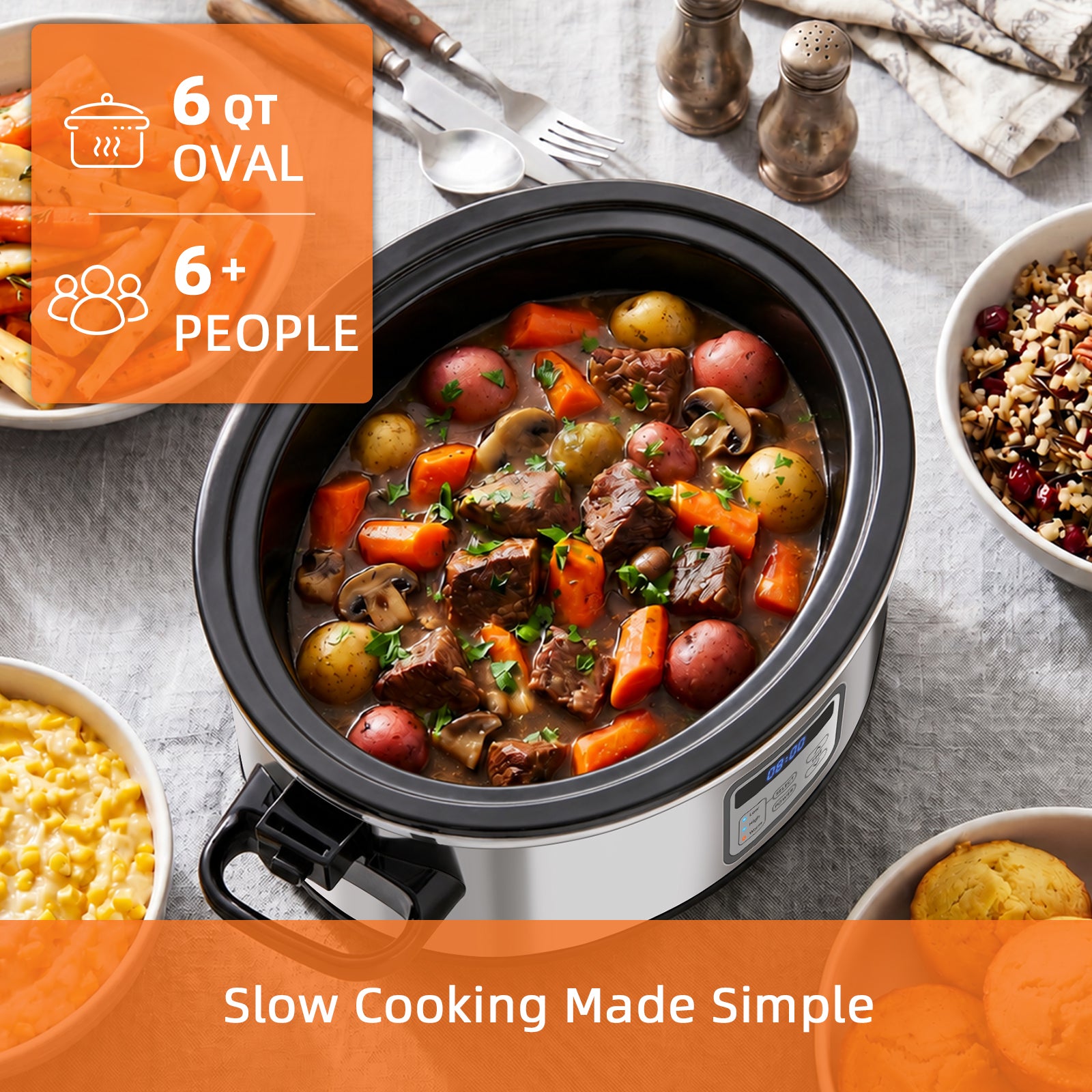 6QT DISPALY Sliver slow-cookers