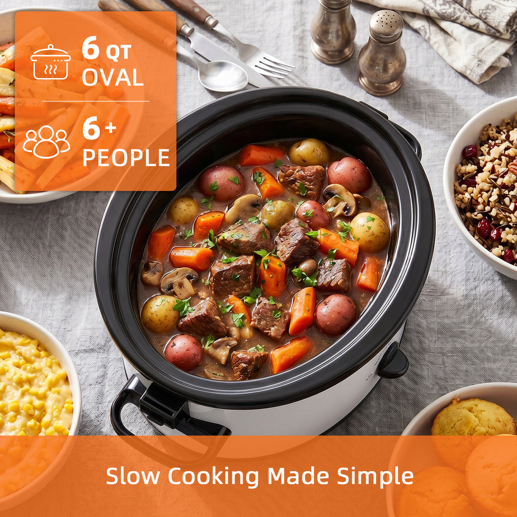 6QT Manual White slow-cookers