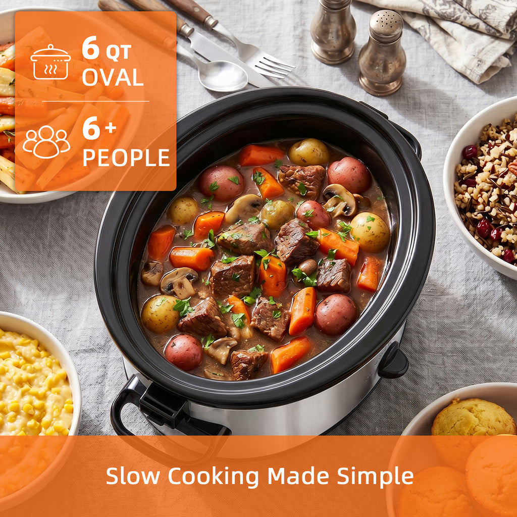 6QT Manual Sliver slow-cookers
