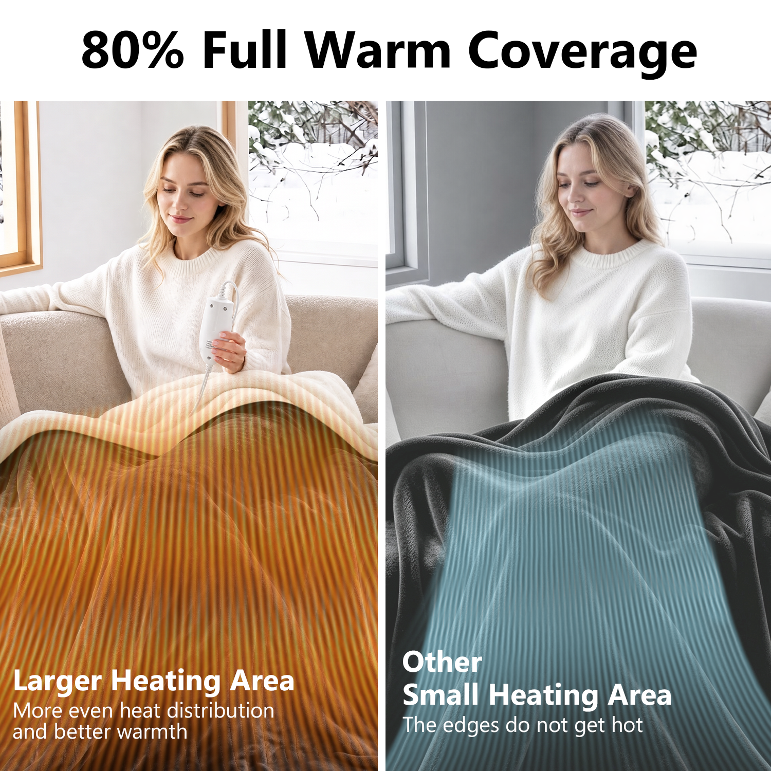 Latte-Colored Flannel Electric Blanket (Q-90×100)