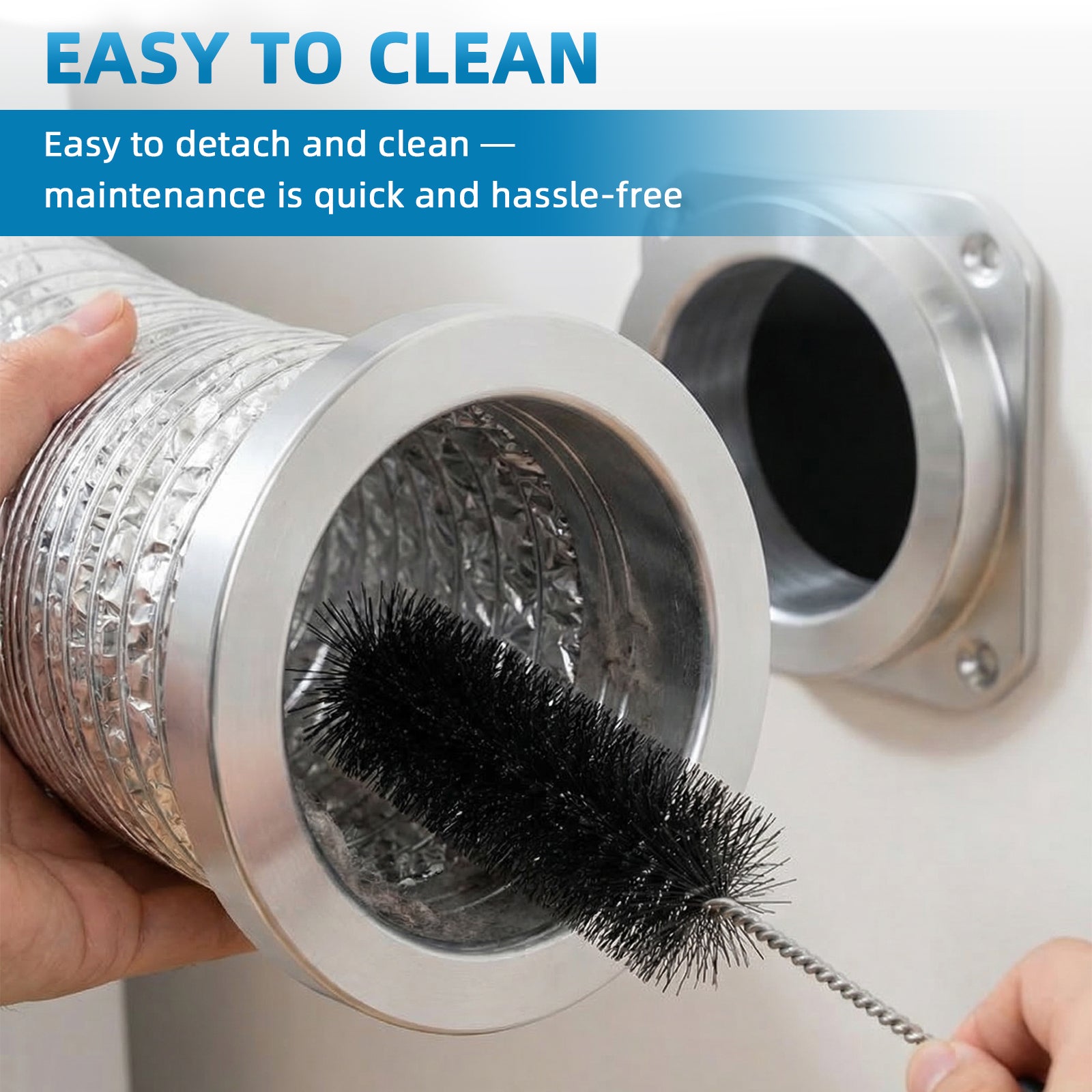 Upgrade Magnetic Dryer Vent Connector Kit, Quick Connection and Disconnection Strong Magnet Self-Alignment Airtight Seal Easy to Clean Includes 3.3 ft 4" Duct, 2 Clamps and 1 Screwdriver