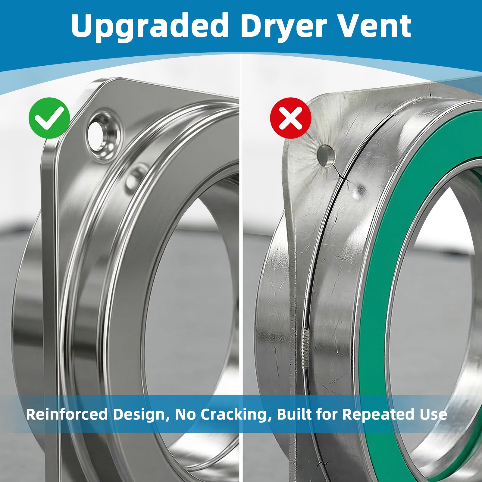 Upgrade Magnetic Dryer Vent Connector Kit, Quick Connection and Disconnection Strong Magnet Self-Alignment Airtight Seal Easy to Clean Includes 3.3 ft 4" Duct, 2 Clamps and 1 Screwdriver