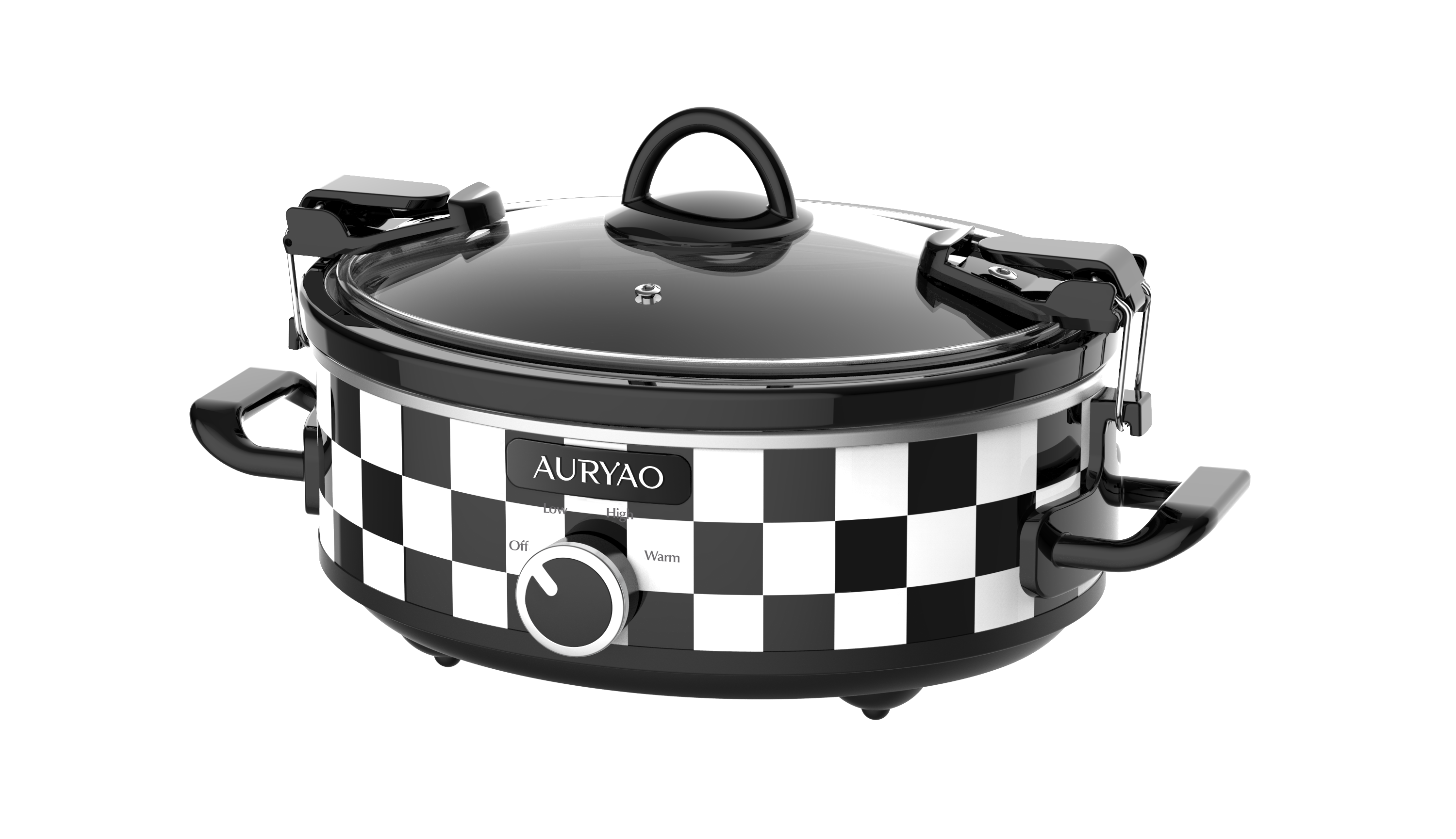 2.5QT Oval Small Slow Cooker, Glass Lid with Lid Clip, Adjustable Temp