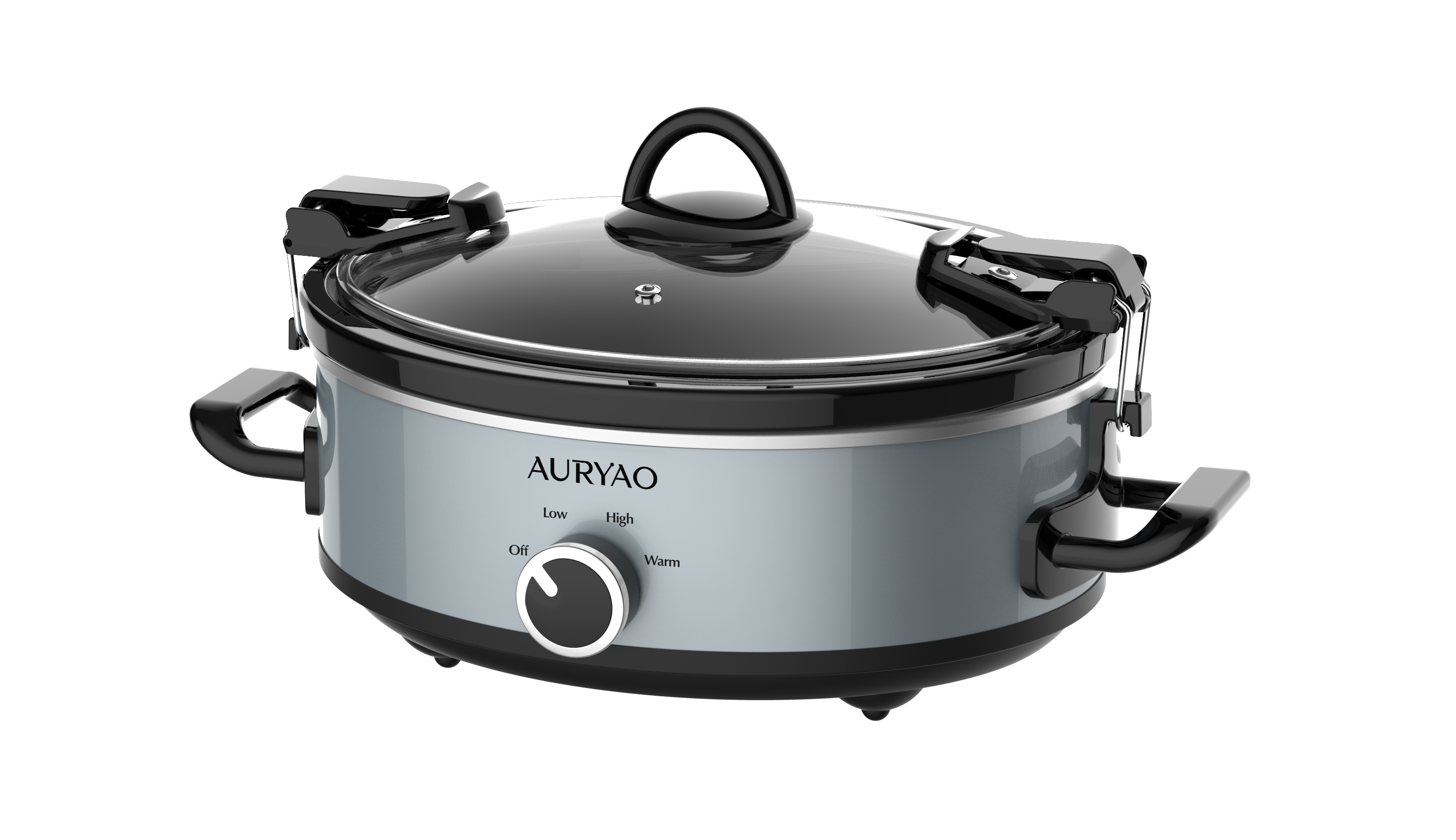 2.5QT Oval Small Slow Cooker, Glass Lid with Lid Clip, Adjustable Temp
