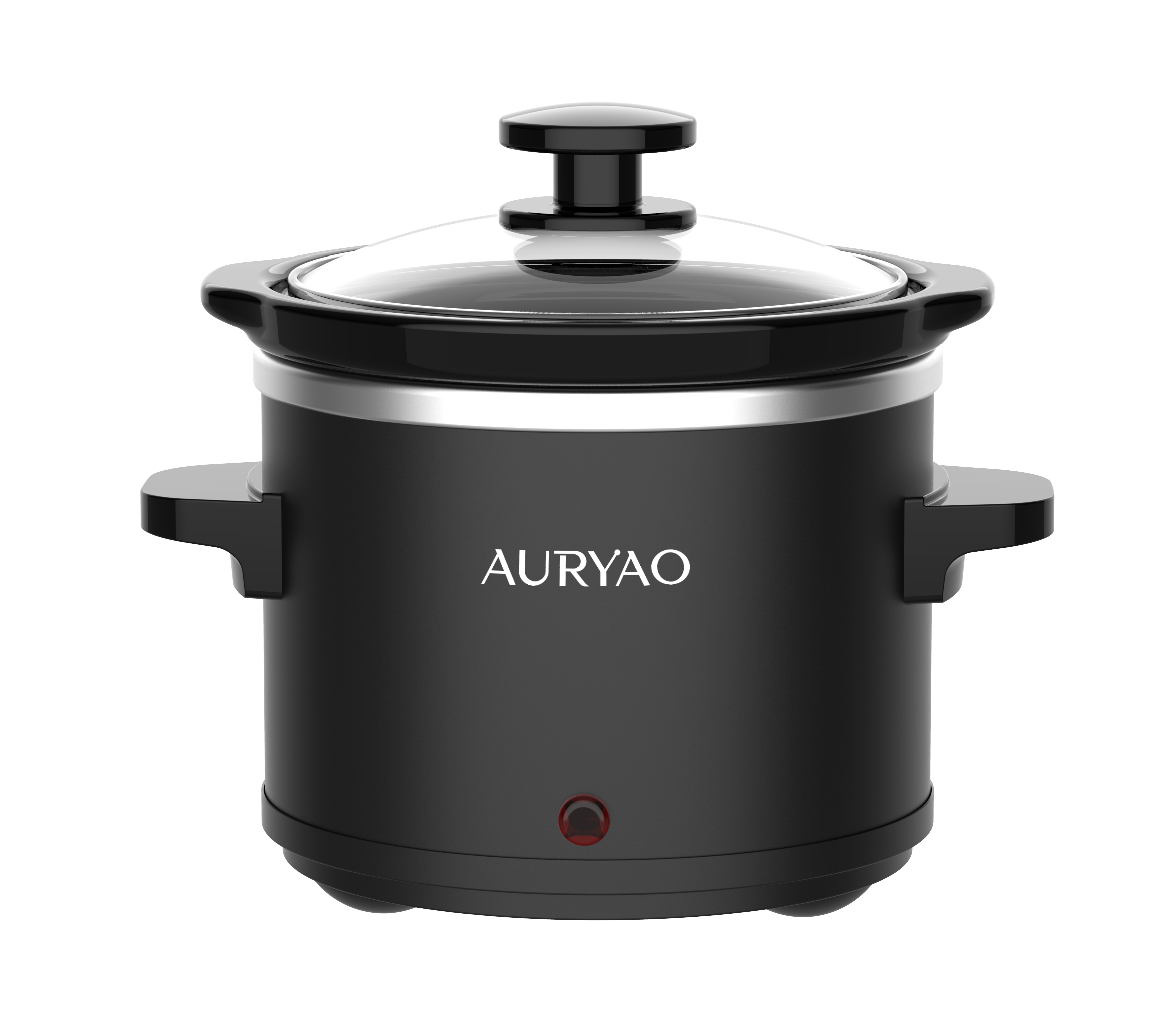 0.65QT Mini Slow Cooker, Dishwasher-Safe Black Ceramic Pot, Indicator Light